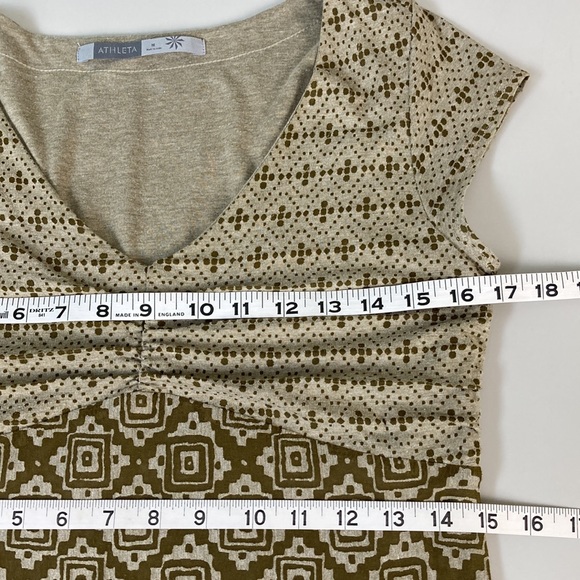 Athleta Dhara Lightweight Stretch V Neck Tribal Print Dress - Picture 8 of 14